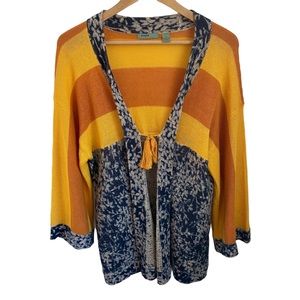 Maple Anthro Redondo Kimono Cardigan Mustard Yellow, Orange, Heather Gray Small
